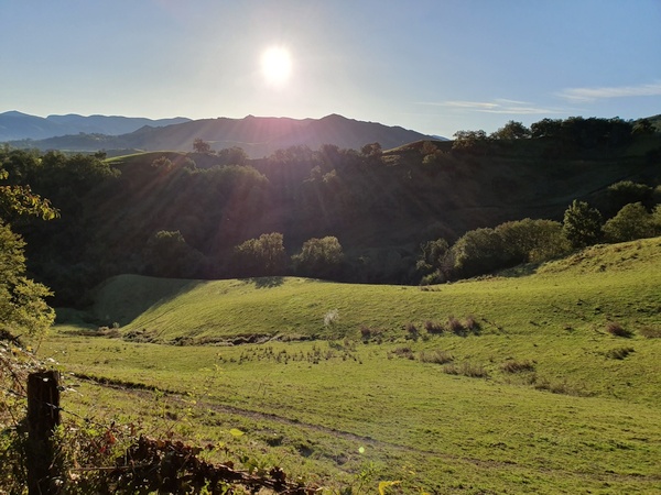 View of the mountains from the climb up the Pyrenees.