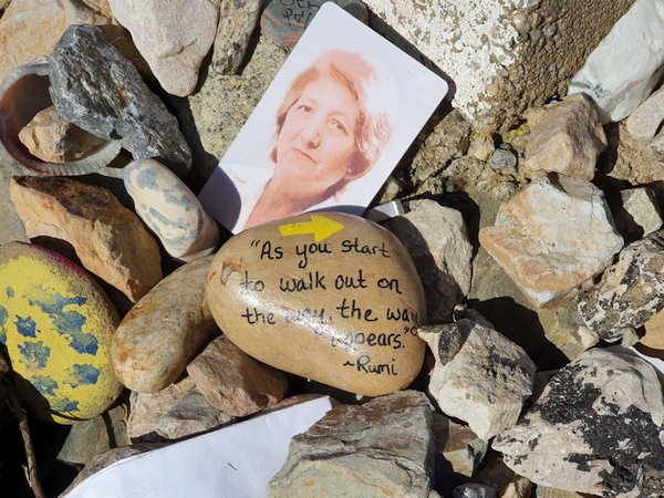 The first of many milestones with remembrance stones