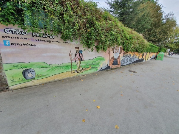 Street painting in Sarria