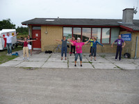 Gymnastik foran hovedbygningen