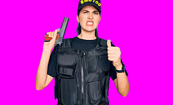 Angry police woman