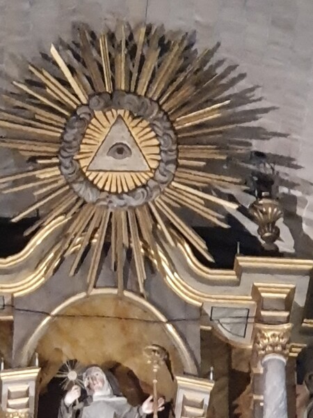 The very top of the altar. The symbol that was mentioned in a David Browne book.