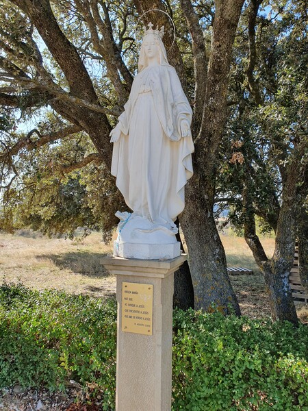 A statue for Saint Mary. Where we caught up with Elisabeth