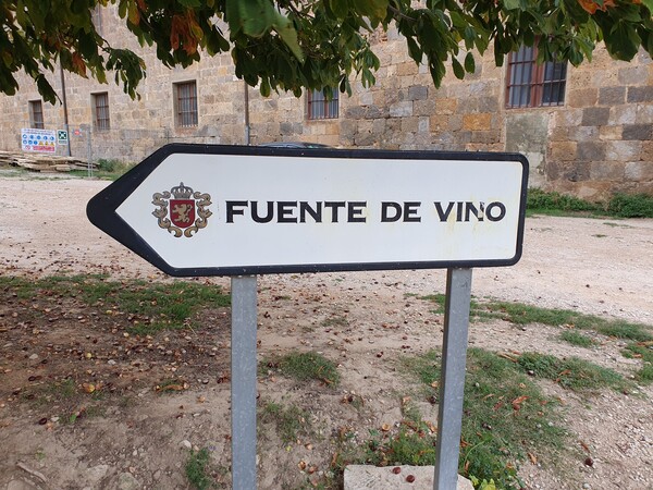 It true: A fountain of Wine. Just outside Estella.