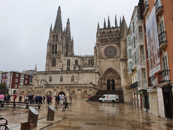 Outside the impressive cathedral in Burgos. It is much more impressive from other angles - and from within