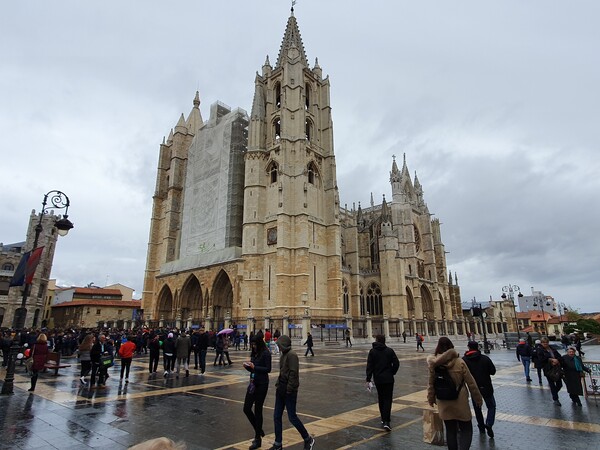 Burgos Cathedral. I paid to get in but we were all thrown out after 45 minutes. The loudspeaker announcement was in Spanish. Do not know what went on.